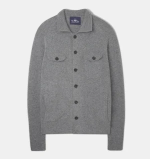 FERNDALE MEN'S KNITTED LAMBSWOOL SHIRT IN GREY MIX - REGULAR FIT