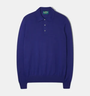 HINDHEAD MEN'S MERINO WOOL POLO SHIRT IN FRENCH NAVY - REGULAR FIT